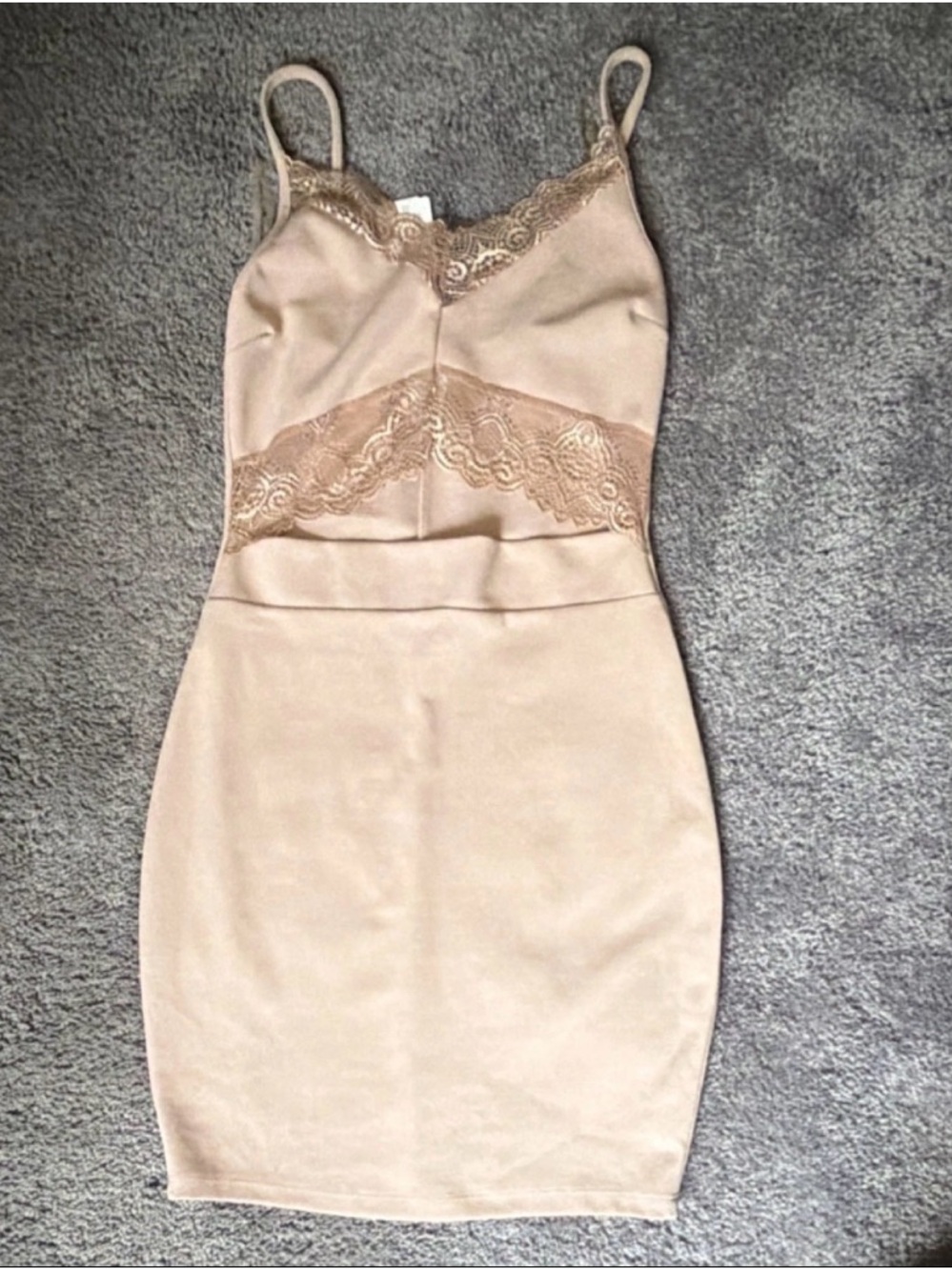 Windsor Blush Lace-Trim Mini Dress